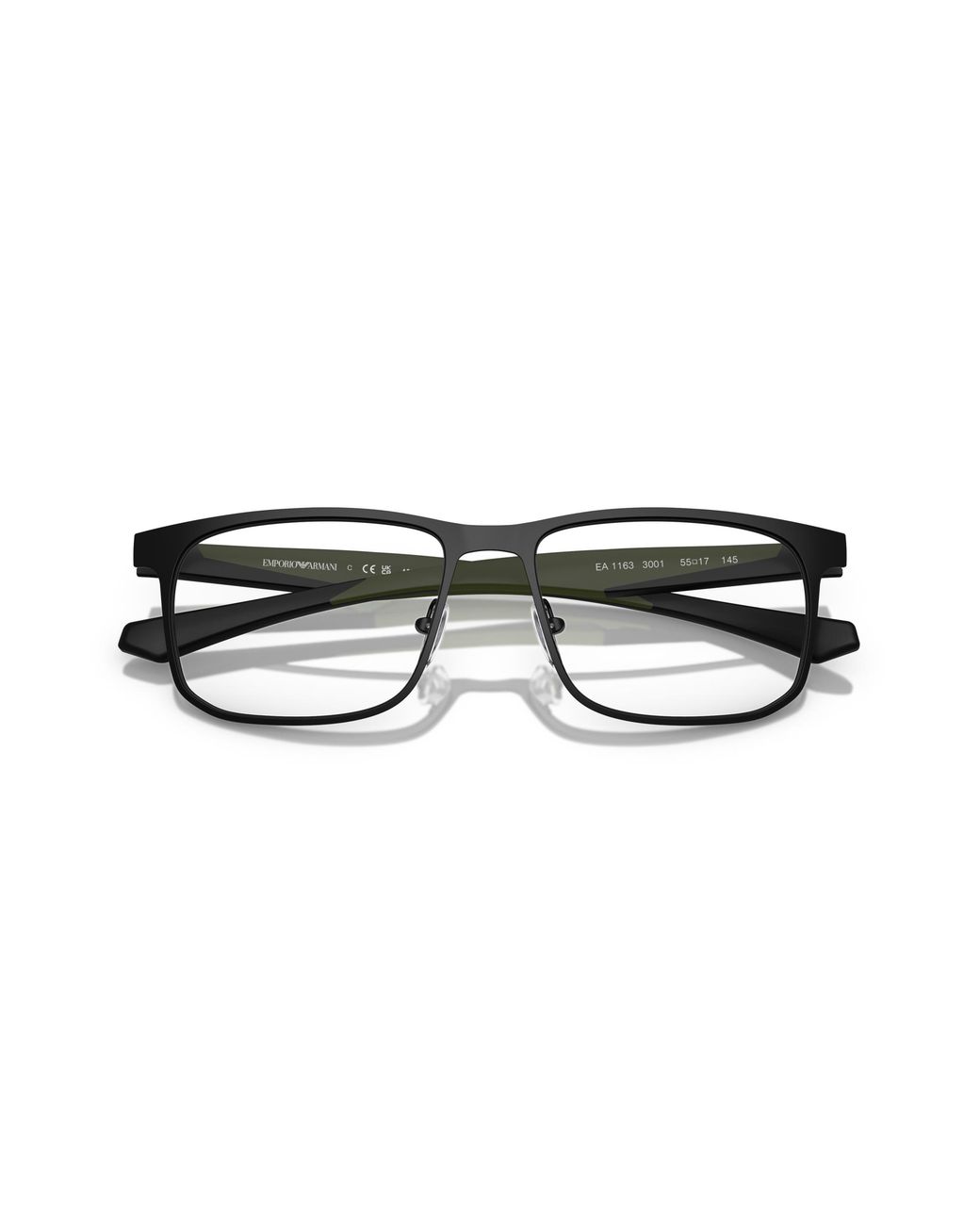 Emporio Armani Black Ea1163 3390 Optical Frames Metal Squared Normal for men