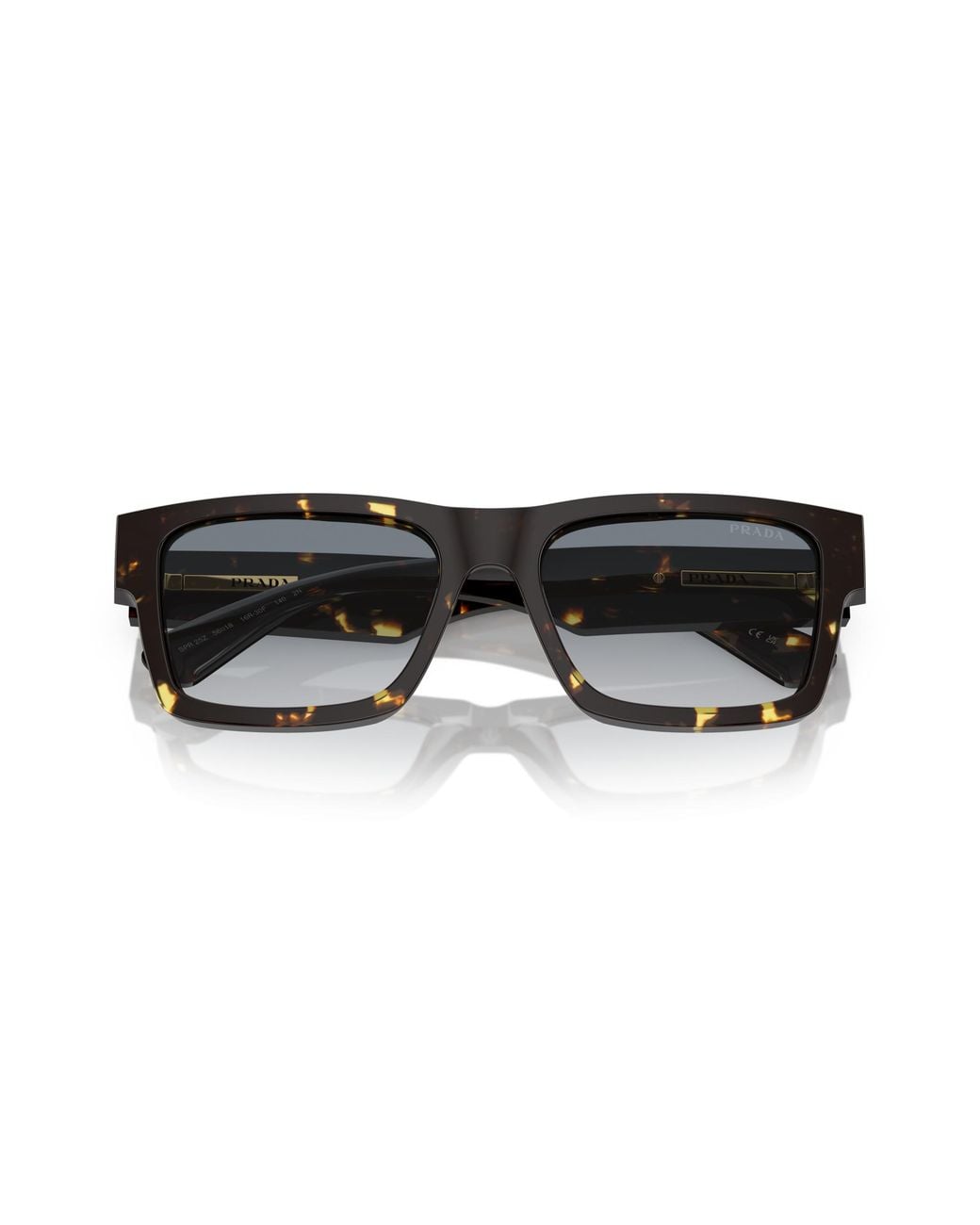 Prada Black Pr 25Zs 16R30F Sunglasses Acetate Squared Normal Shaded for men