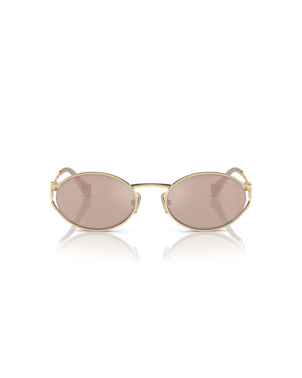 Miu Miu Black Mu 52Ys Zvn20F Sunglasses Metal Round Normal Mirror