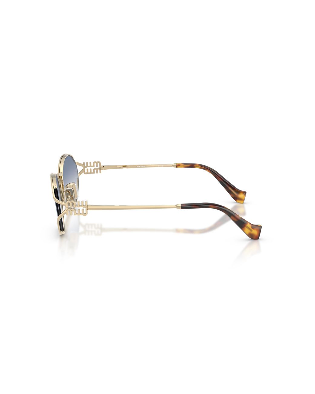 Miu Miu Black Mu 52Ys Zvn80O Sunglasses Metal Round Normal Nuanced
