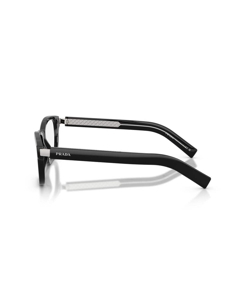Prada Black Pr D16V 16K1O1 Optical Frames Acetate Transparent Squared Normal for men