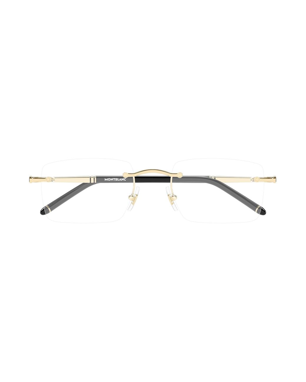 Montblanc Black Mb0444O 001 Optical Frames Metal Transparent Squared for men
