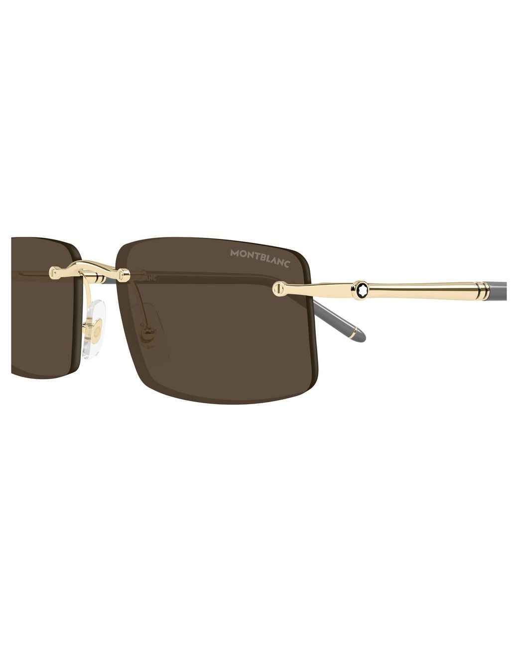 Montblanc Black Mb0443S 005 Sunglasses Metal Squared for men