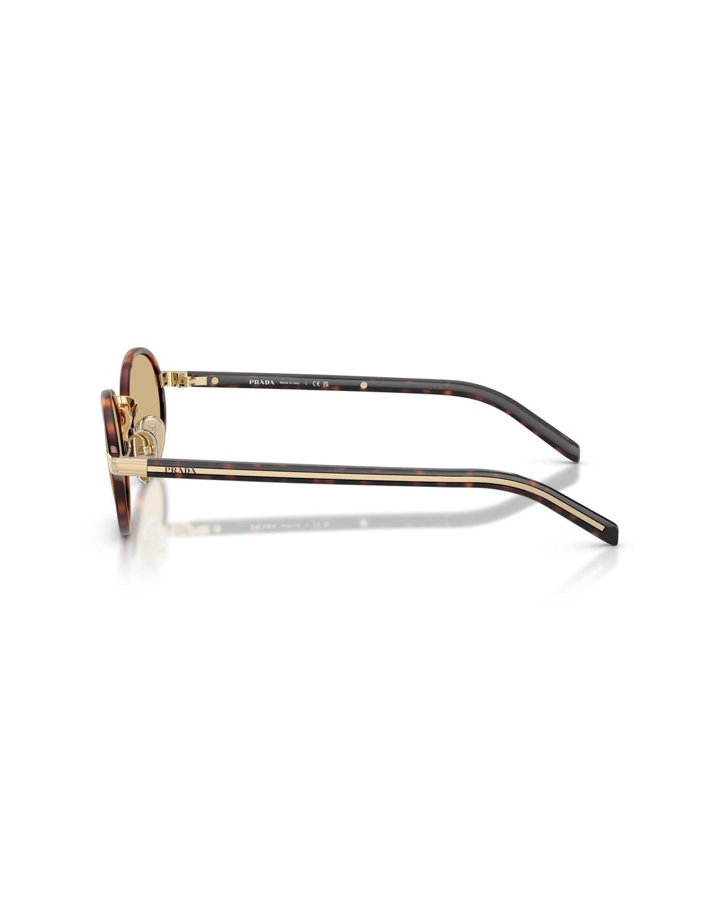 Prada Black Pr B56S 21E10R Sunglasses Steel Round Normal