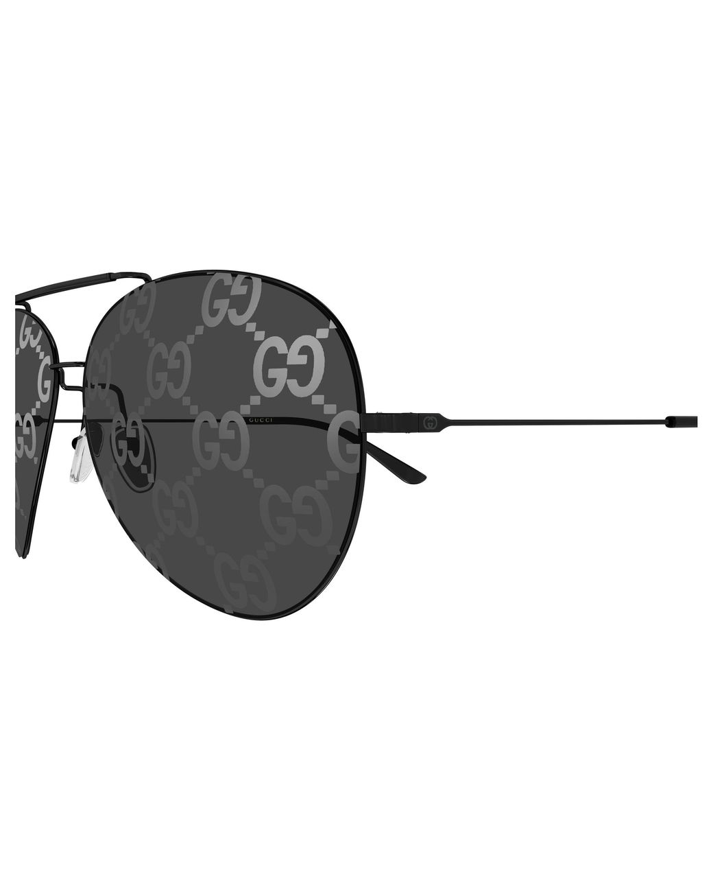 Gucci Black Gg2172S 002 Sunglasses Metal Smoke Pilot for men