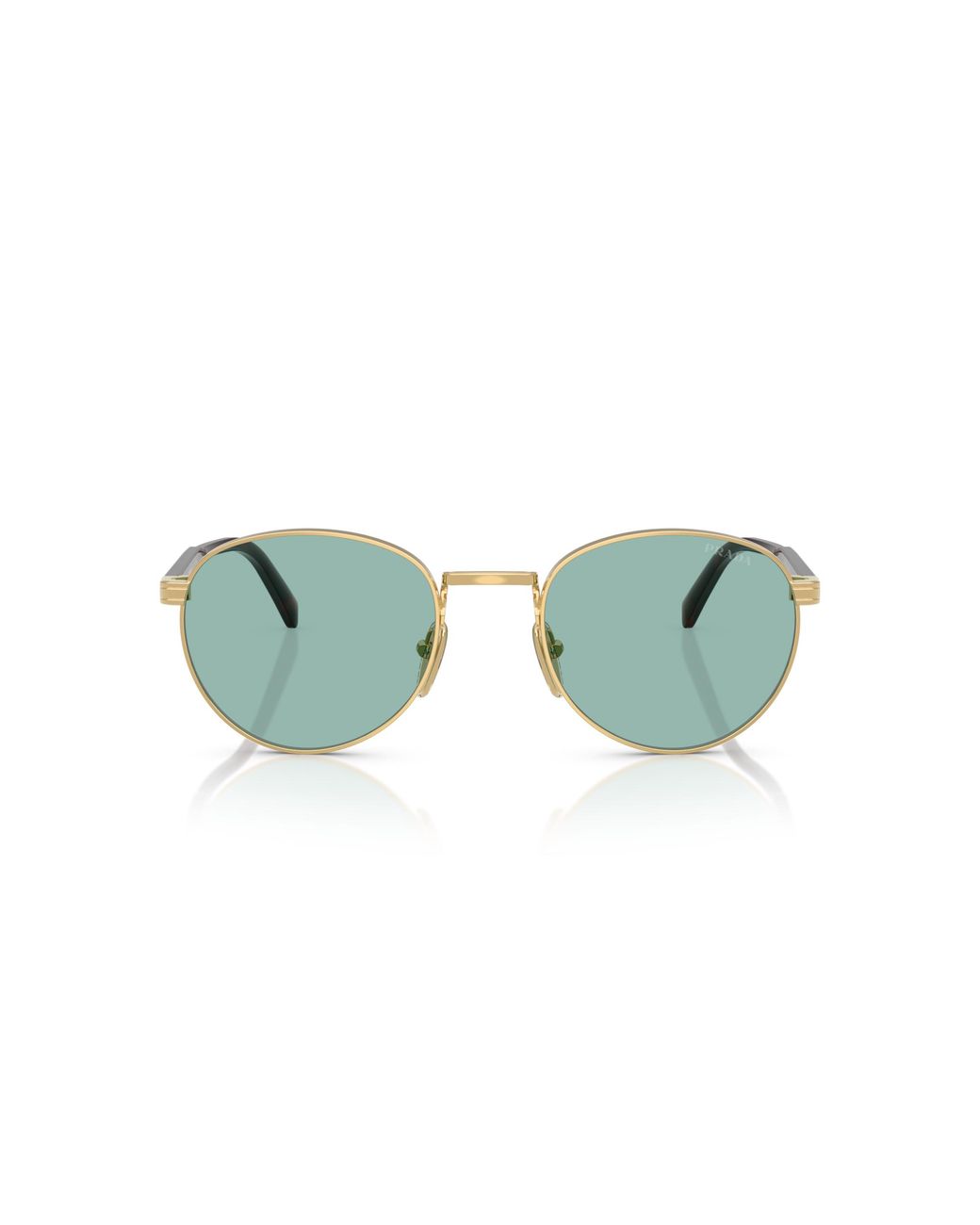Prada Black Pr B51S 5Ak40K Sunglasses Metal Round Normal for men