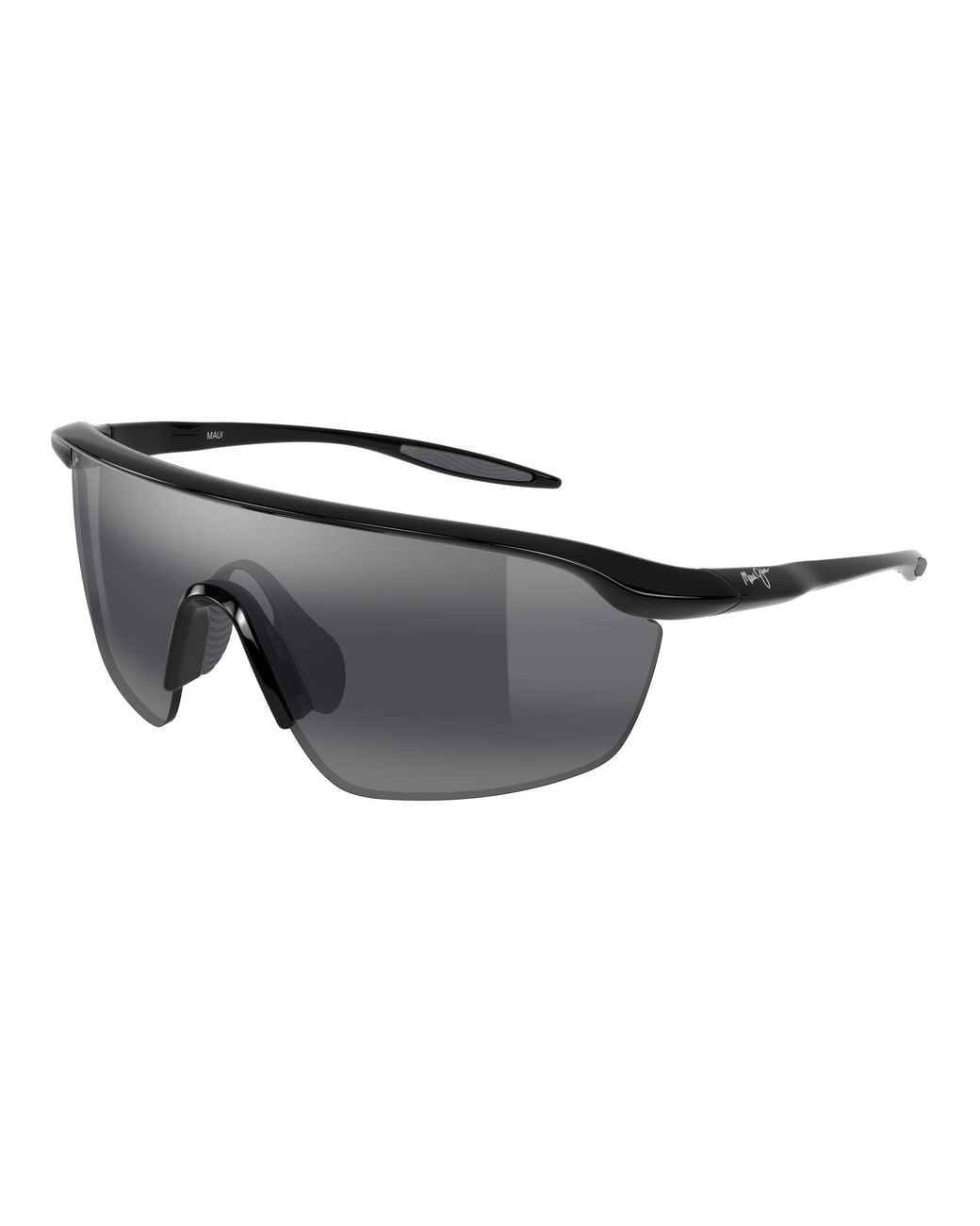 Maui Jim Black Mj0374S 002 Sunglasses Bio-Injected Wraparound Polarized