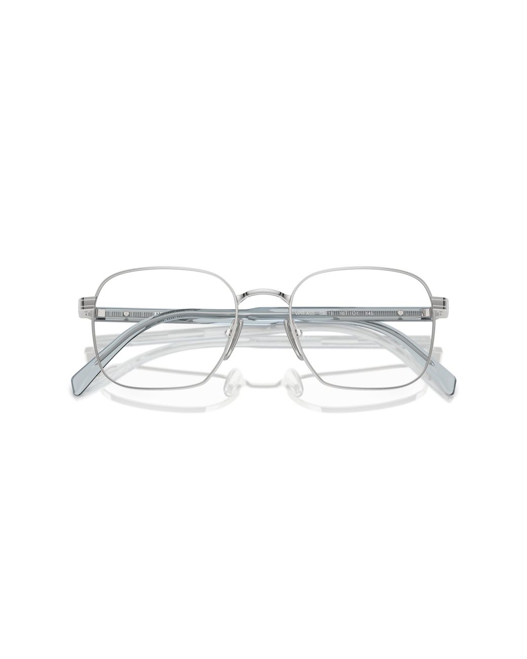 Prada Black Pr A55V 16T1O1 Optical Frames Metal Transparent Squared Normal for men