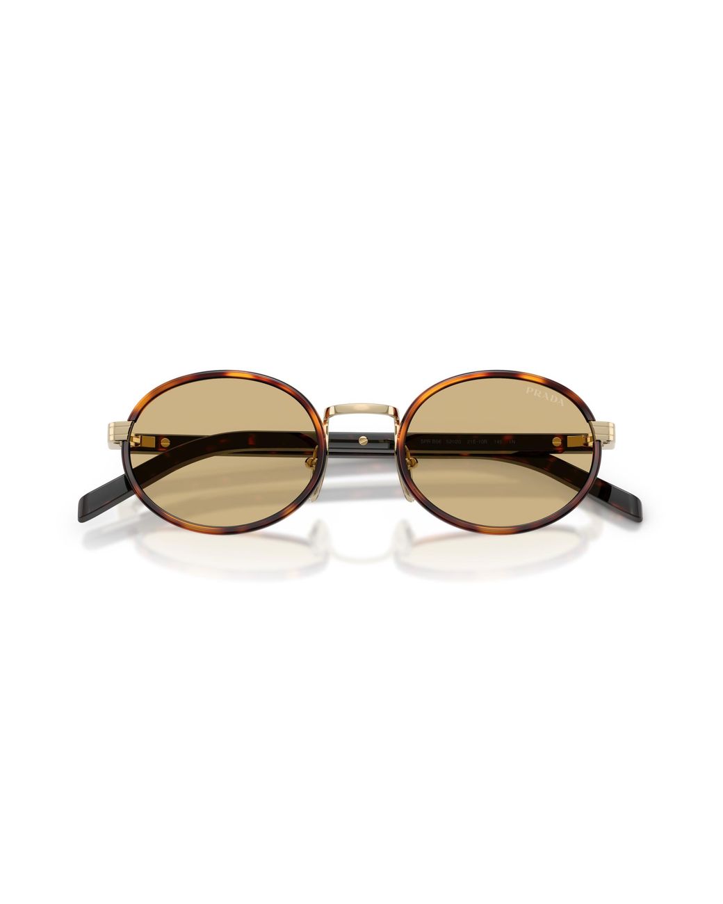Prada Black Pr B56S 21E10R Sunglasses Steel Round Normal