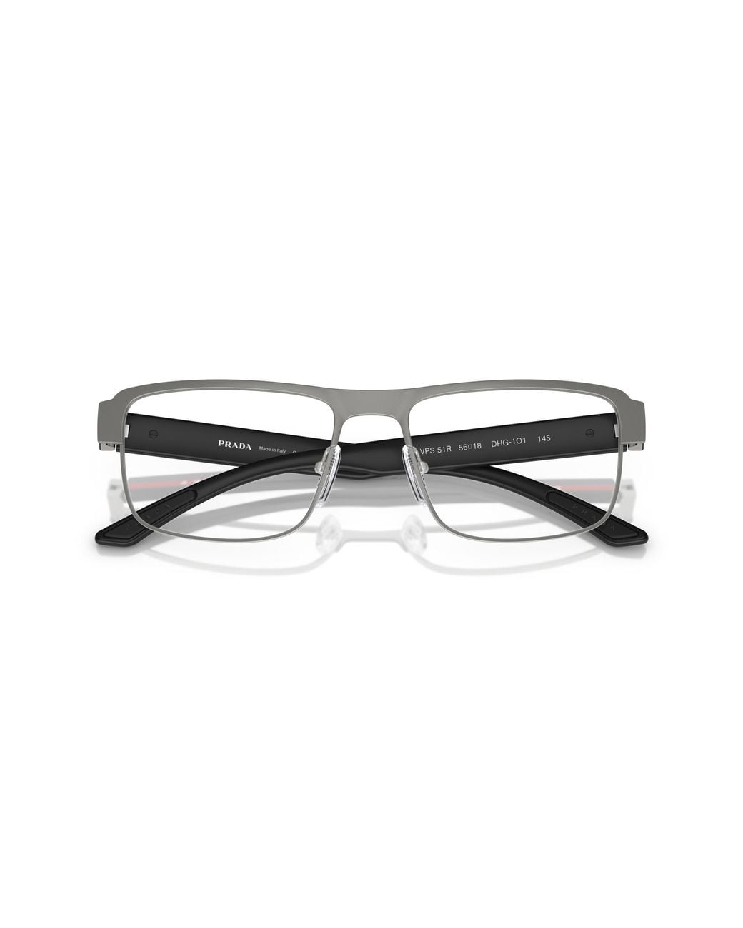 Prada Linea Rossa Black Ps 51Rv Dhg1O1 Optical Frames Metal Squared Normal for men