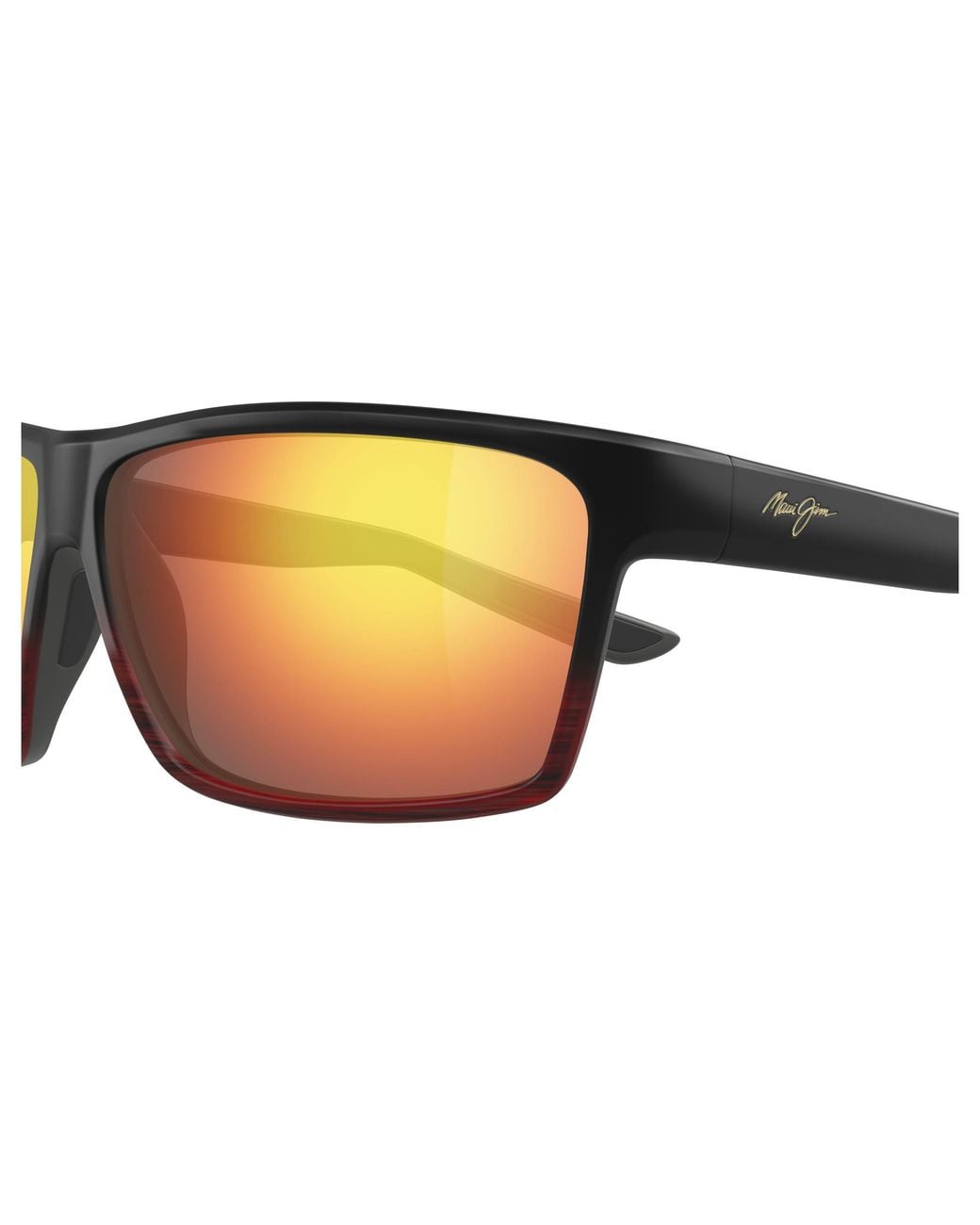 Maui Jim Black Mj0839S 003 Occhiali Da Sole Iniettato Rosso Squadrata
