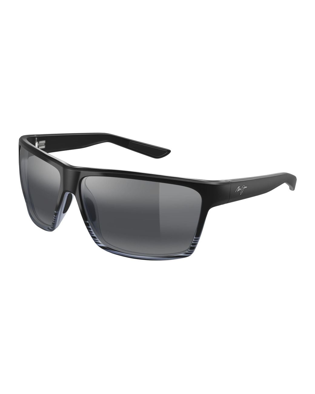 Maui Jim Black Mj0839S 001 Occhiali Da Sole Iniettato Grigio Squadrata