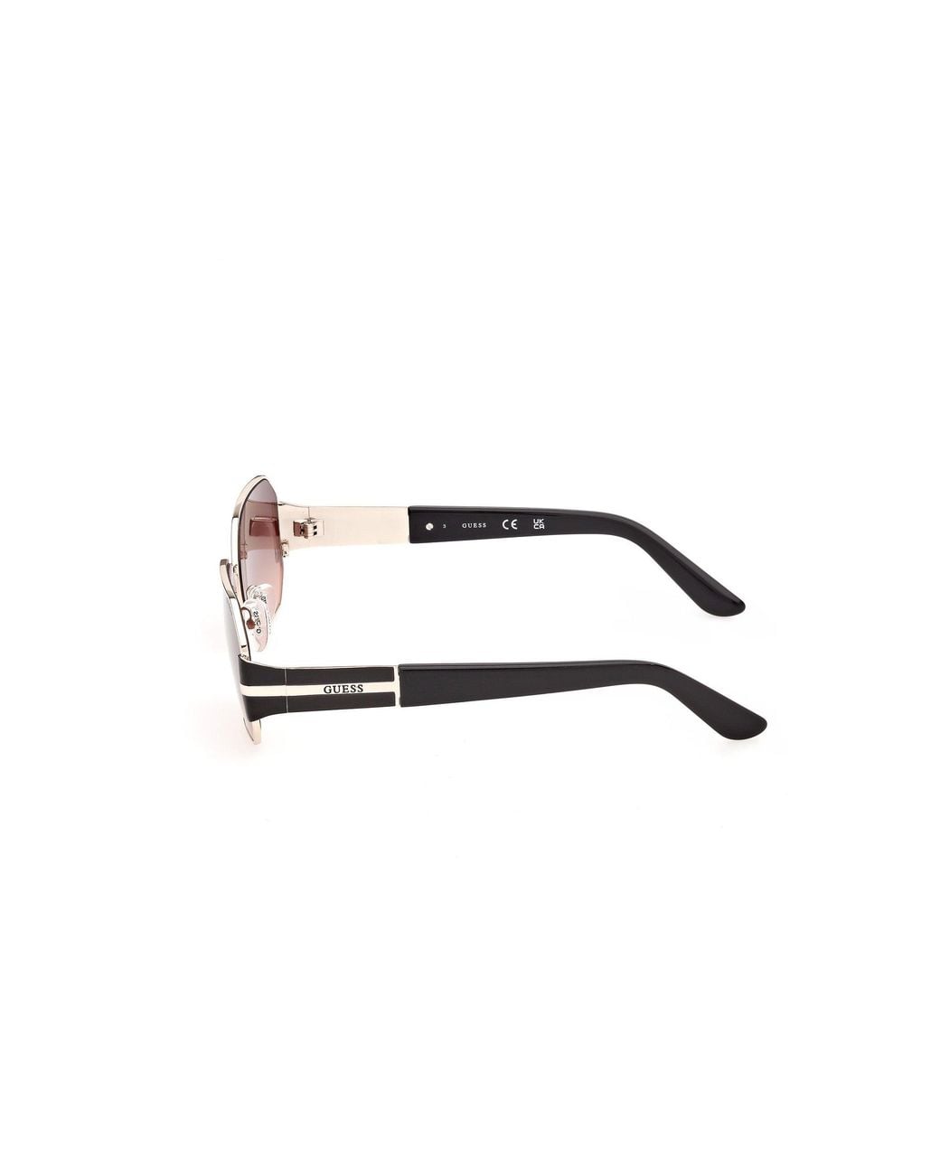 Guess Black Gu00356 32T Sunglasses Metal Bordeaux Geometric Normal