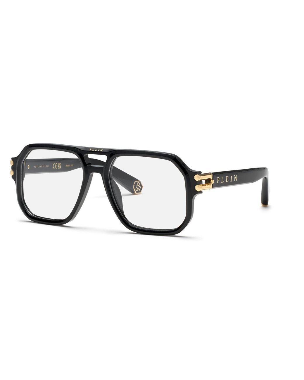 Philipp Plein Black Vpp148M Plein Icon 700 Optical Frames Acetate Squared for men
