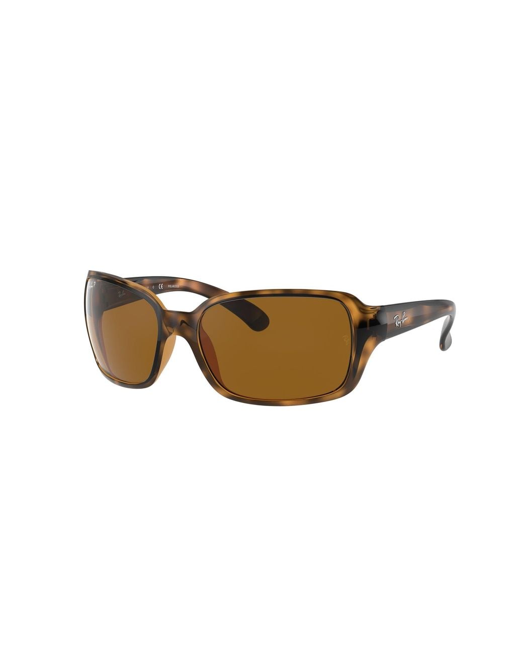 Ray-Ban Black Rb4068 Square Sunglasses, Havana/polarized Brown, 60 Mm