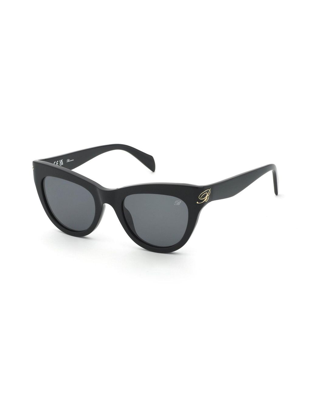 Blumarine Black Sbm904 700 Sunglasses Acetate Smoke Cat Eye Normal