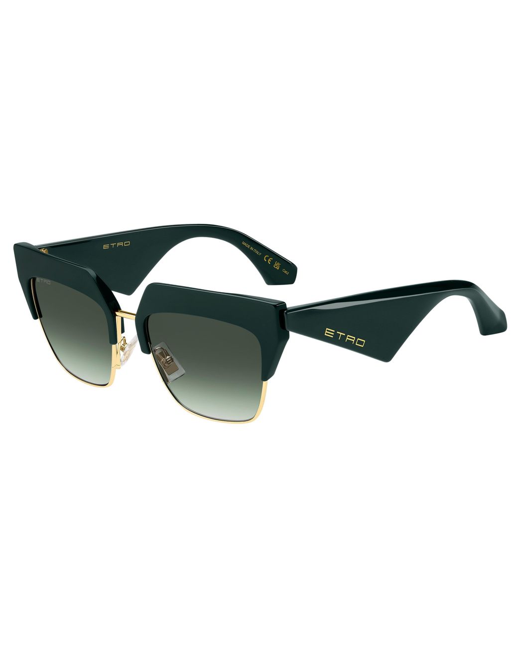 Etro Green Club 1Ed/9K Sunglasses Metal Squared Normal Shaded