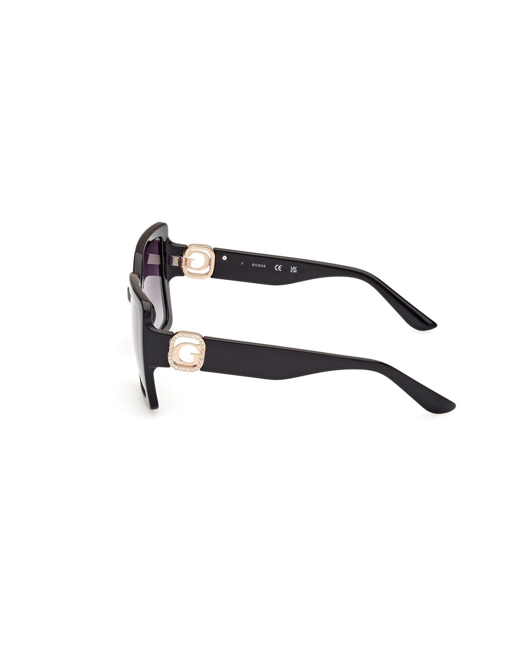 Guess Black Gu00103 01B Sunglasses Injected Smoke Squared Normal Shaded
