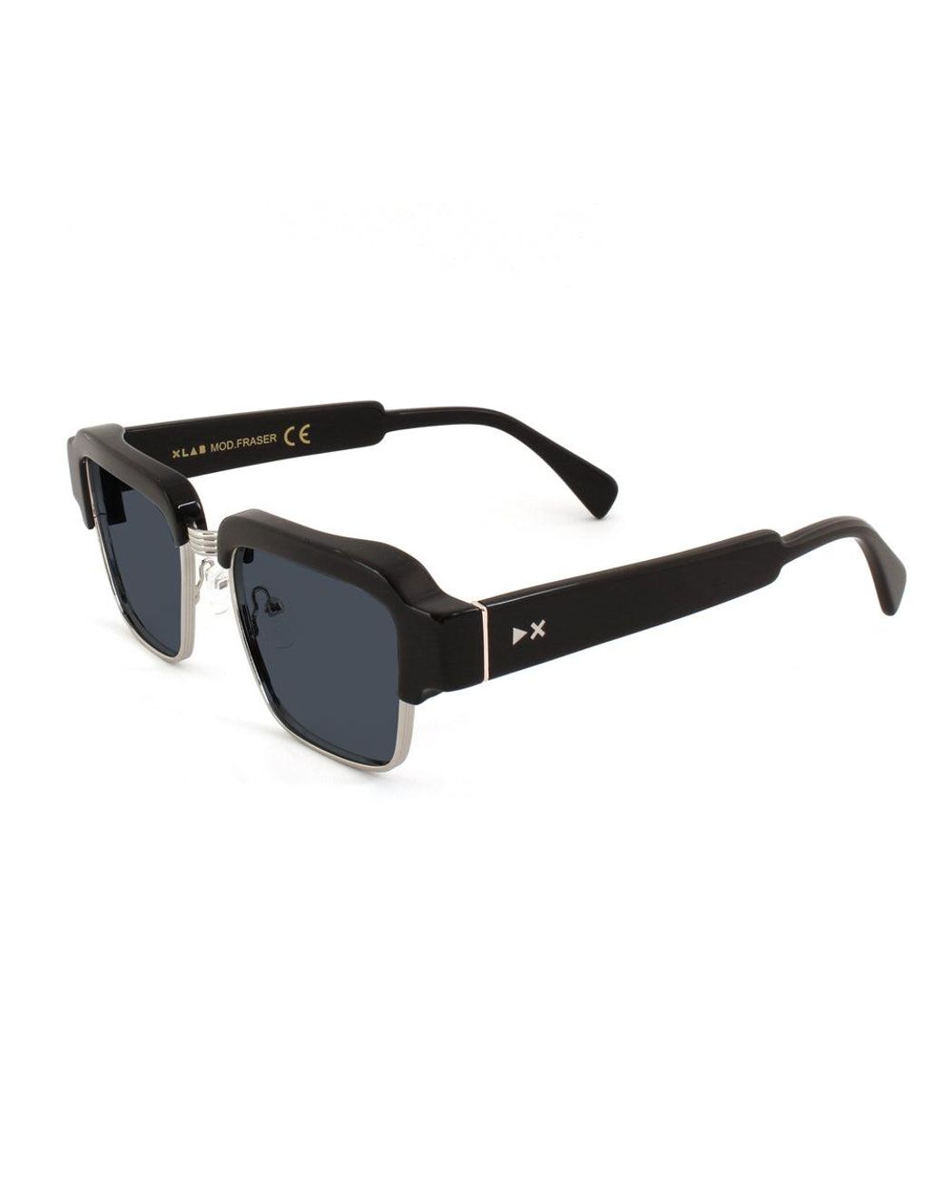 Xlab Black Fraser Sunglasses Acetate Smoke Squared Polarized