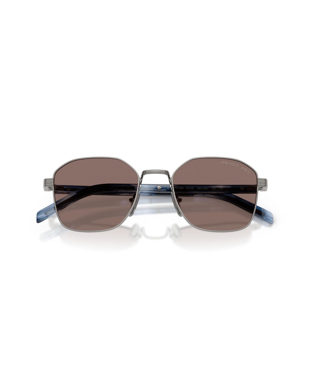 Prada Black Pr C50S 5Av05C Sunglasses Steel Squared Polarized for men