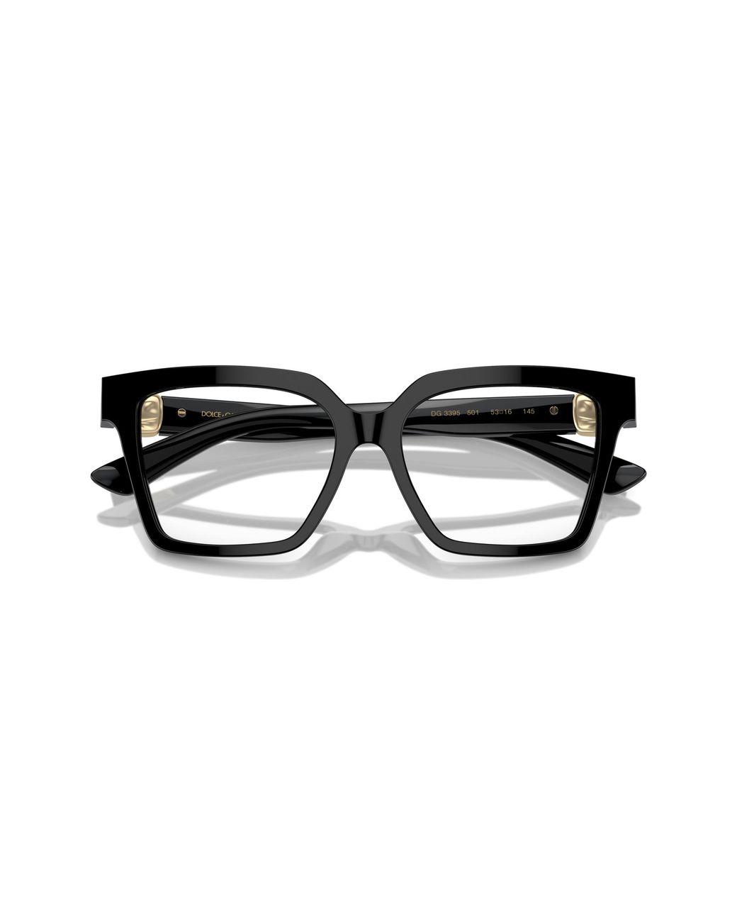 Dolce & Gabbana Black Dg3395 501 Optical Frames Acetate Transparent Squared Normal