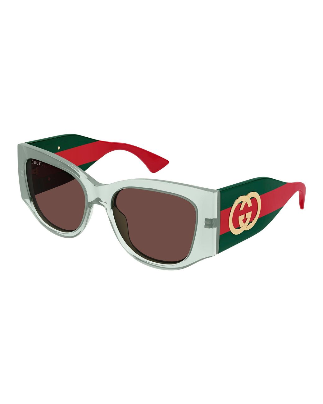 Gucci Black Gg2115S Striped Leg Sunglasses