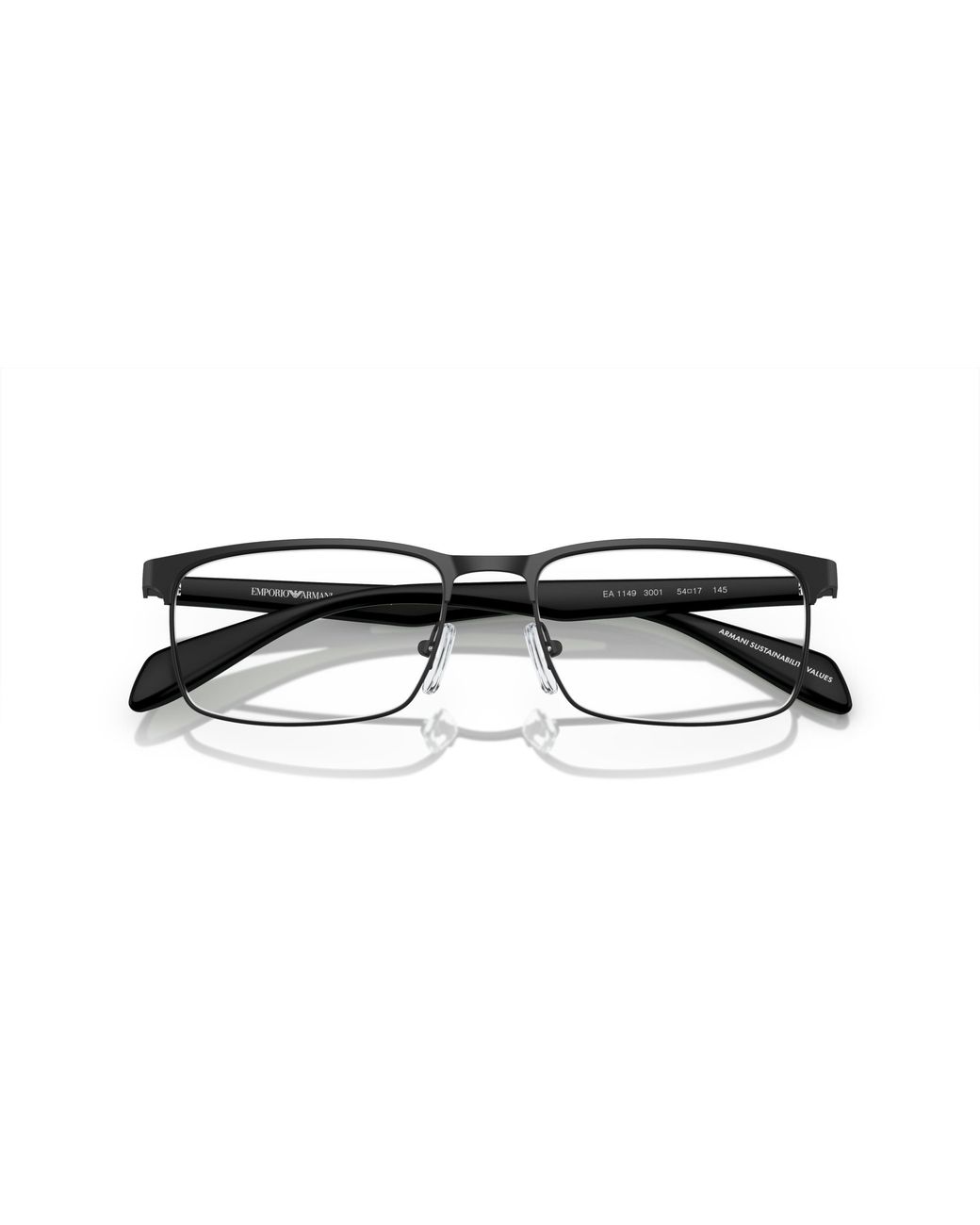 Emporio Armani Black Ea1149 3001 Optical Frames Metal Transparent Squared Normal for men