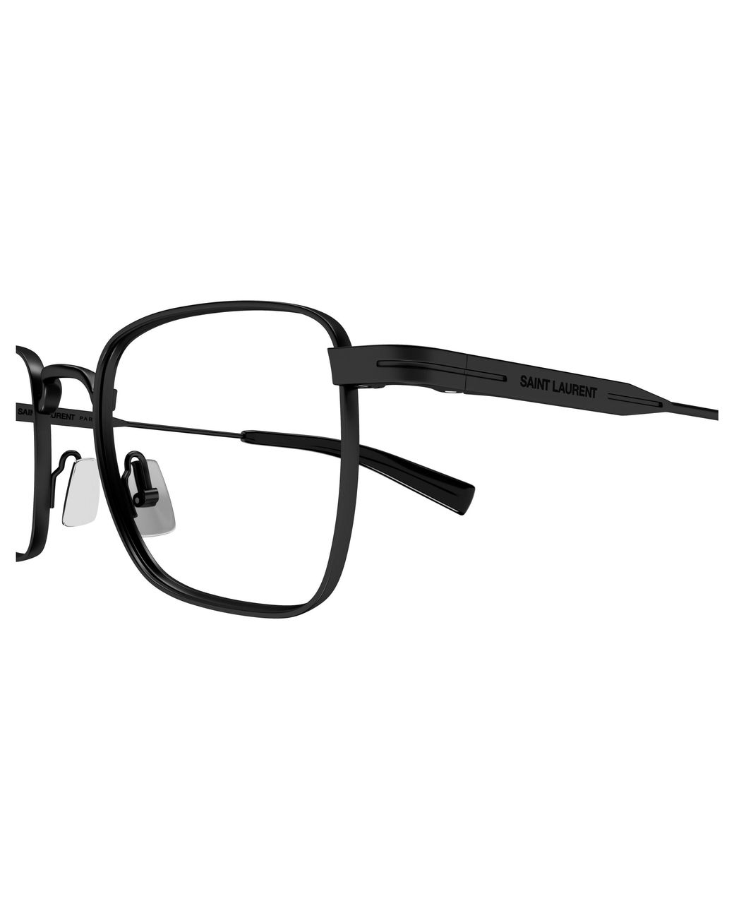 Saint Laurent Black Sl 729 001 Optical Frames Metal Transparent Squared for men