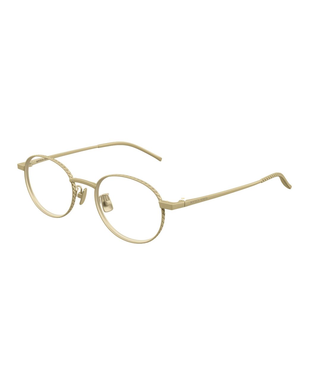 Bottega Veneta Black Bv1426Oa 001 Optical Frames Titanium Transparent Round
