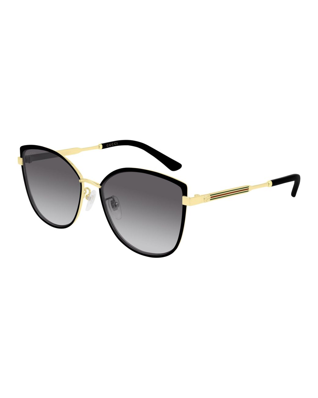 Gucci Black Gg0589Sk 001 Sunglasses Metal Cat Eye Normal Shaded