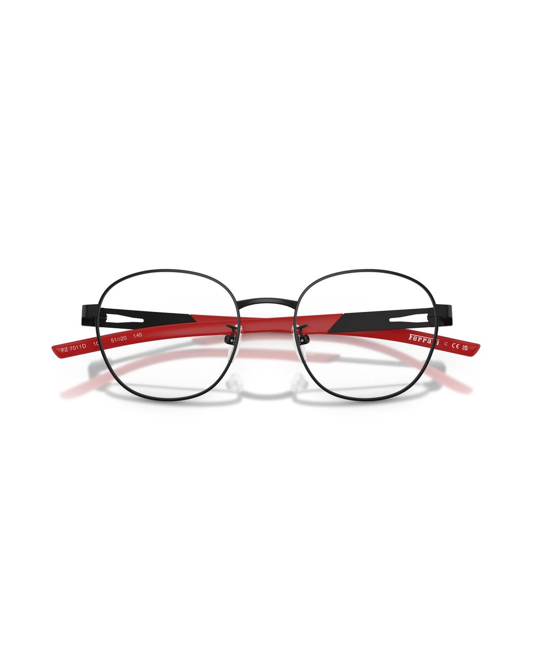 FERRARI SCUDERIA Black Fz7011D 101 Optical Frames Metal Round Normal
