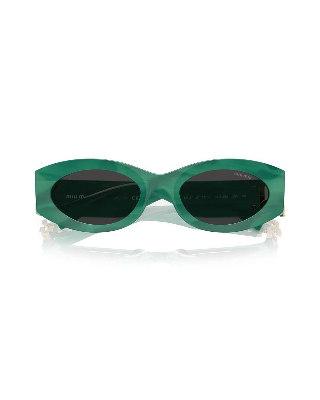 Miu Miu Green Mu 11Ws 0Mu 11Ws 15H5S0 Sunglasses Acetate Round Normal