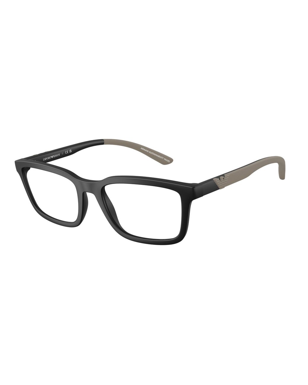Emporio Armani Black Ea3259 5001 Optical Frames Injected Squared Normal for men