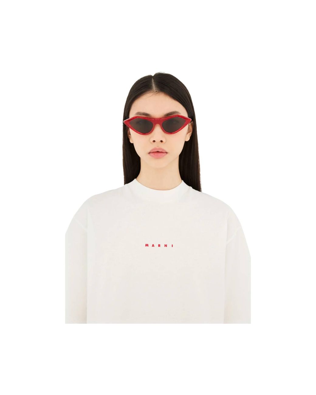 Marni Red Lre Tikbarri Comb Sunglasses Acetate Cat Eye