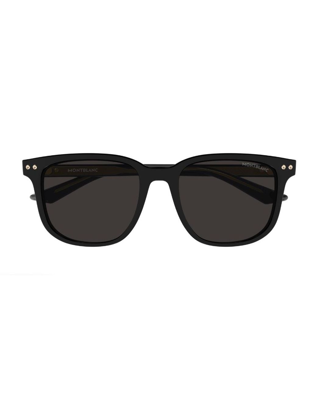Montblanc Black Mb0258Sa 001 Sunglasses Acetate Squared for men