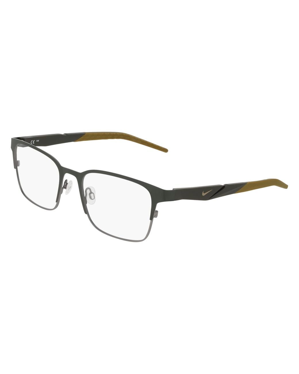 Nike Black 8185 302 Optical Frames Metal Squared Normal for men