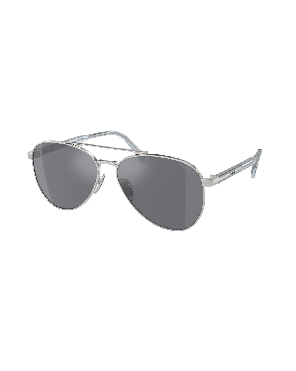 Prada Black Pr A58S 1Bc175 Sunglasses Steel Pilot Normal Flash for men