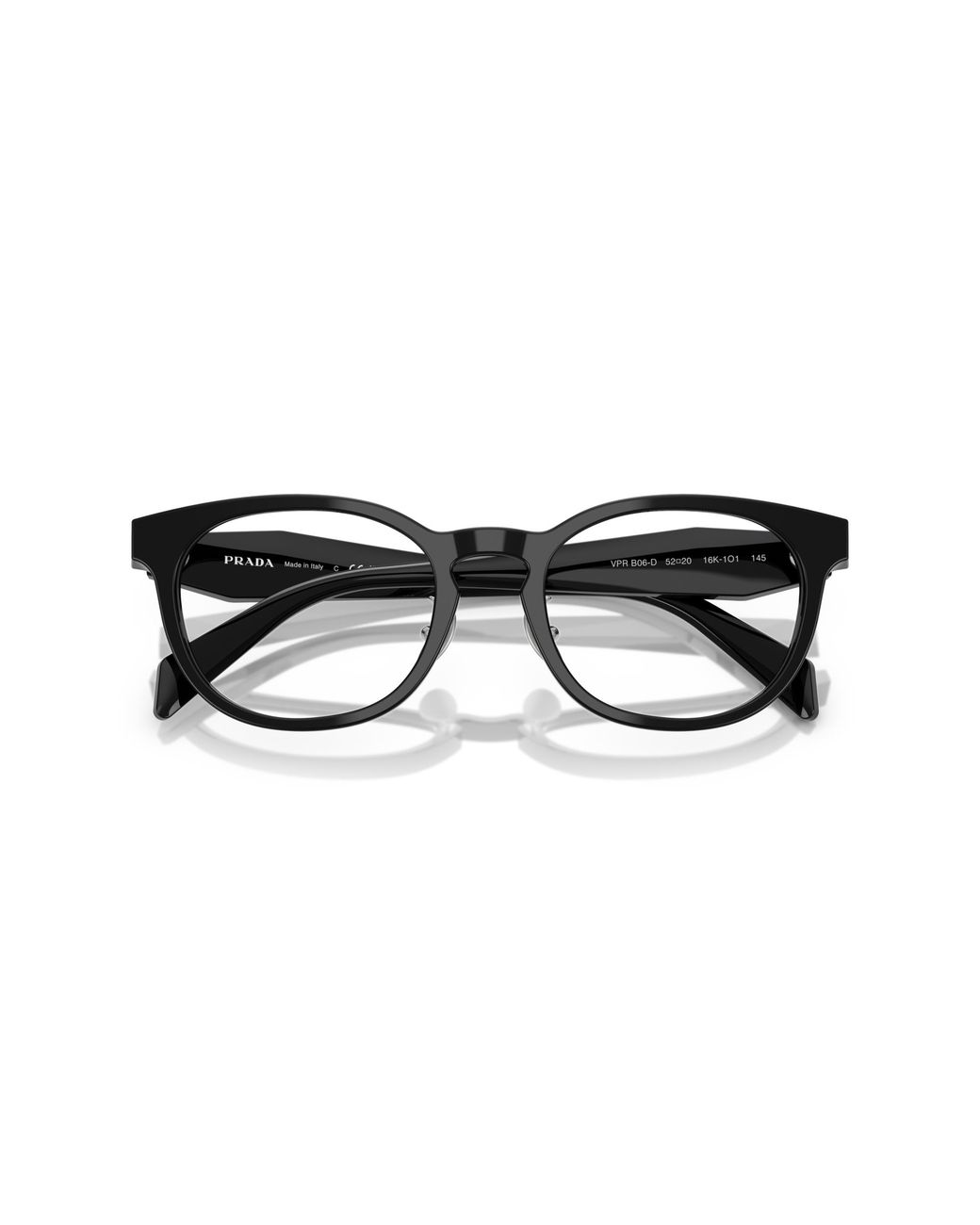 Prada Black Pr B06Vd 16K1O1 Optical Frames Acetate Transparent Pantos Normal