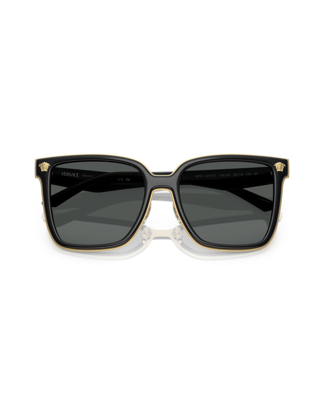 Versace Black Ve2278D Gb1/87 Sunglasses Metal Butterfly Normal