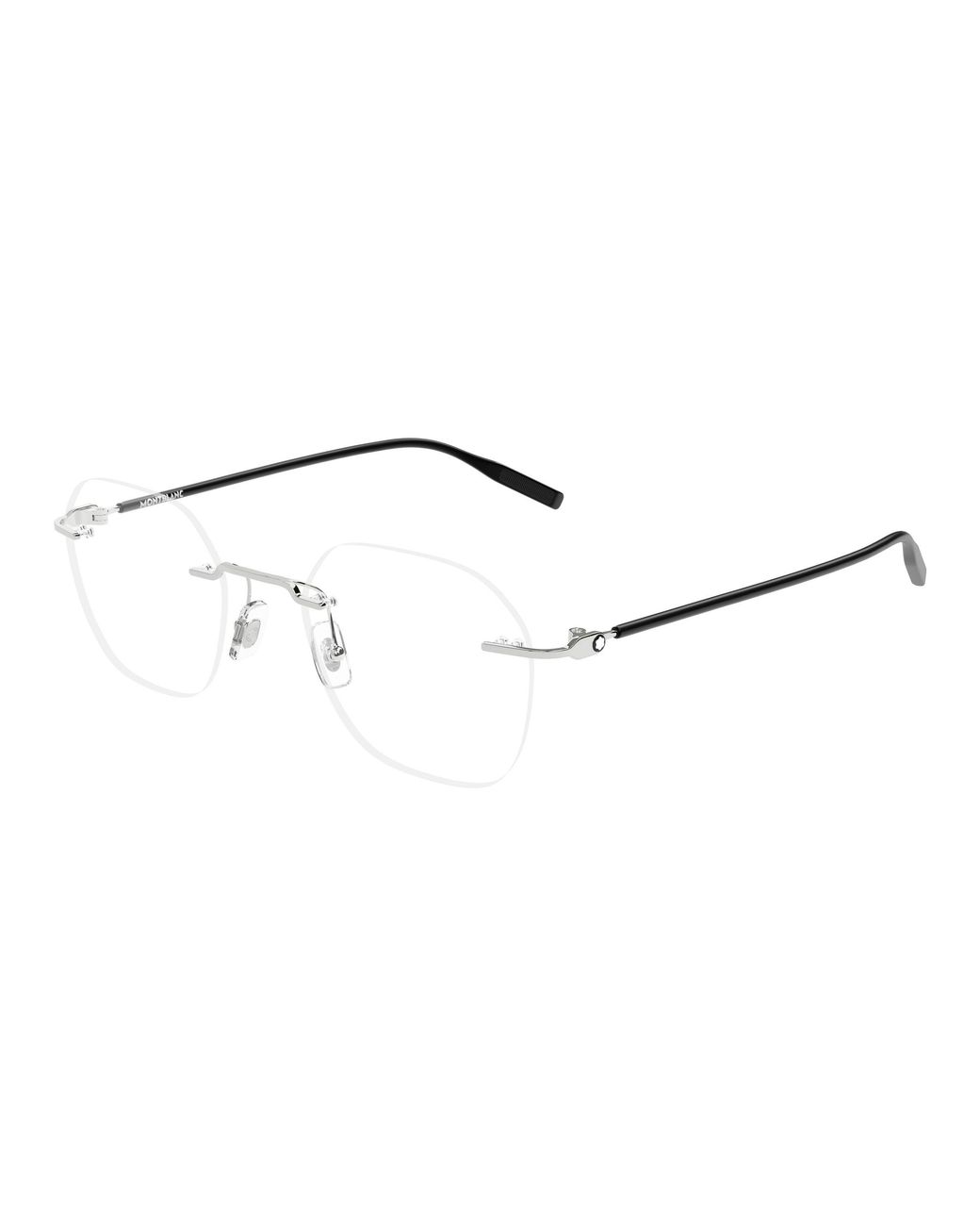 Montblanc Black Mb0471O 003 Optical Frames Metal Transparent Round for men