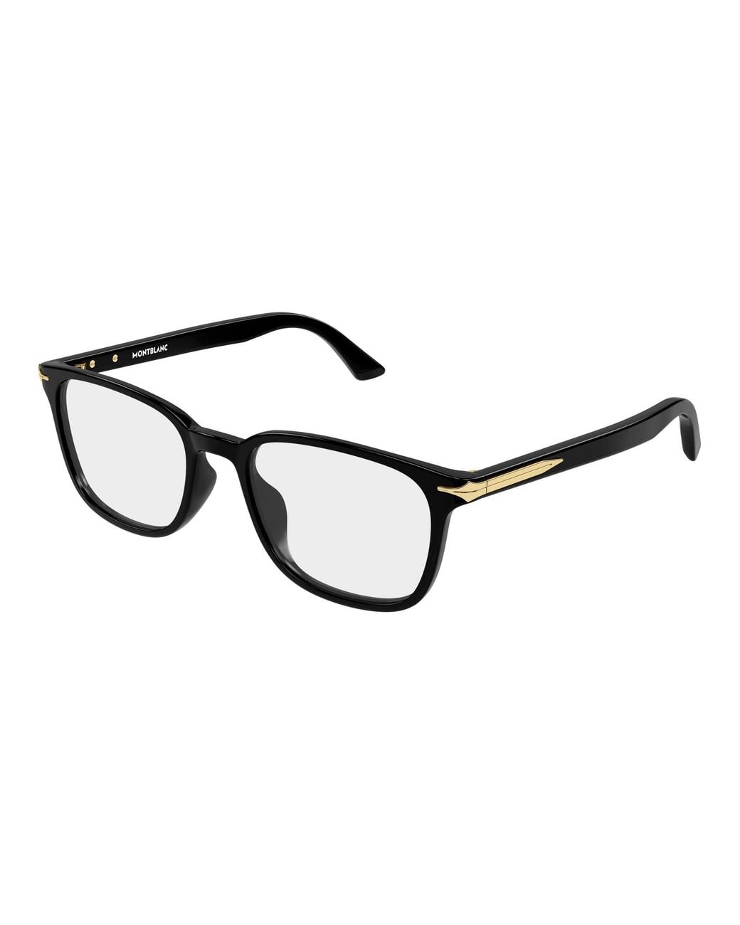Montblanc Black Mb0519Oa 001 Optical Frames Acetate Transparent Squared for men