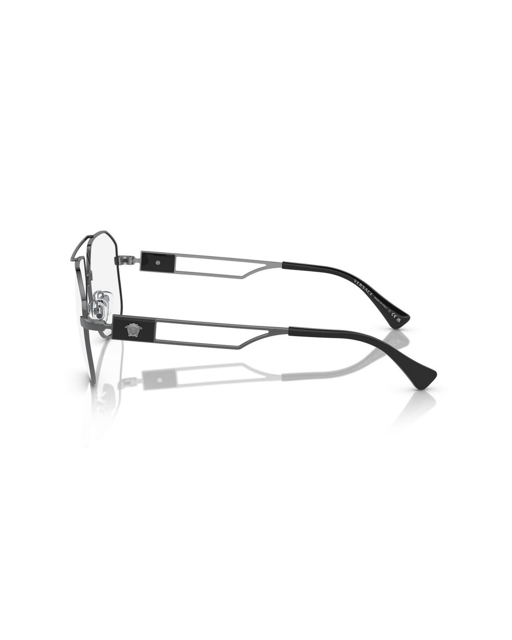 Versace Black Ve1287 1261 Optical Frames Steel Transparent Pilot Normal for men