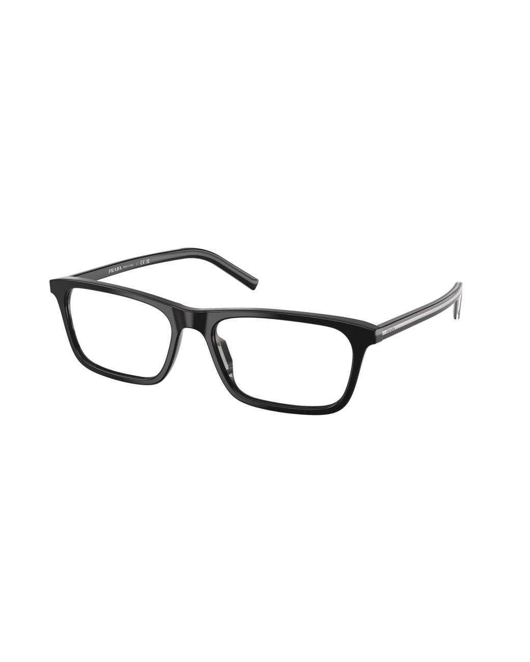 Prada Black Pr D13V 29O1O1 Optical Frames Acetate Transparent Squared Normal for men
