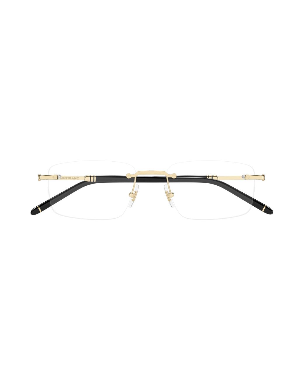 Montblanc Black Mb0480O 001 Optical Frames Metal Transparent Squared for men