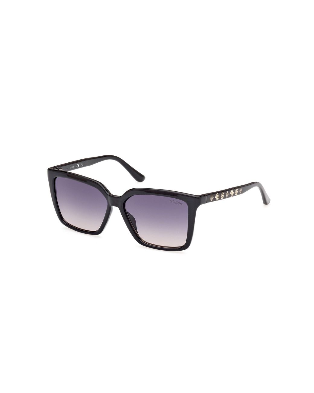 Guess Black Gu00099 01B Sunglasses Injected Smoke Squared Normal Shaded