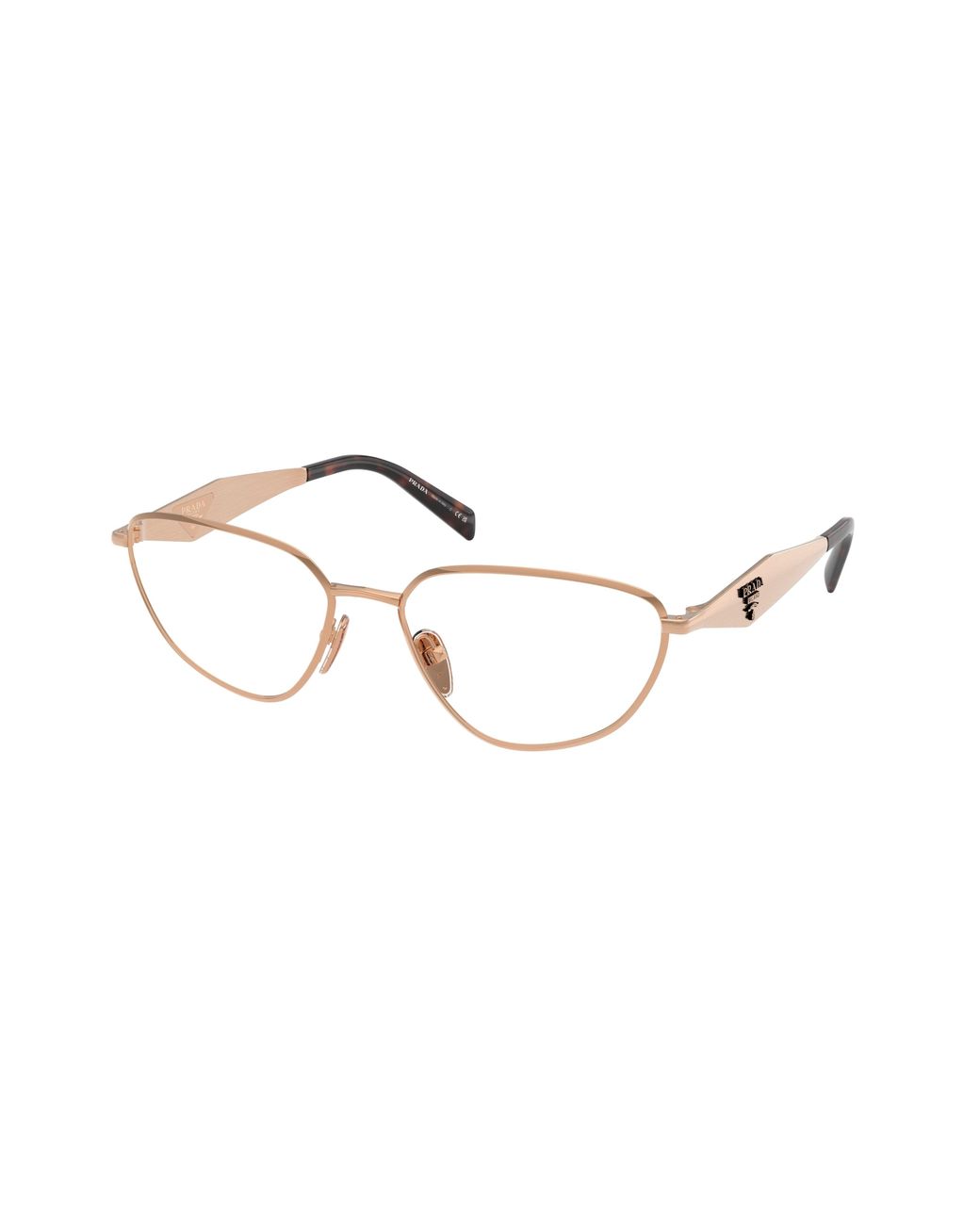 Prada Black Pr D52V 24J1O1 Optical Frames Metal Transparent Geometric Normal