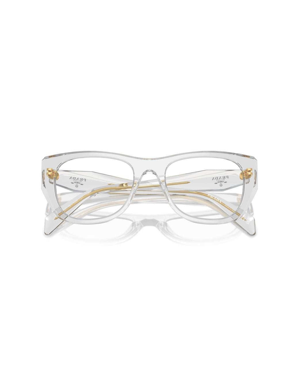 Prada Black Pr A18V 12R1O1 Optical Frames Acetate Geometric Normal