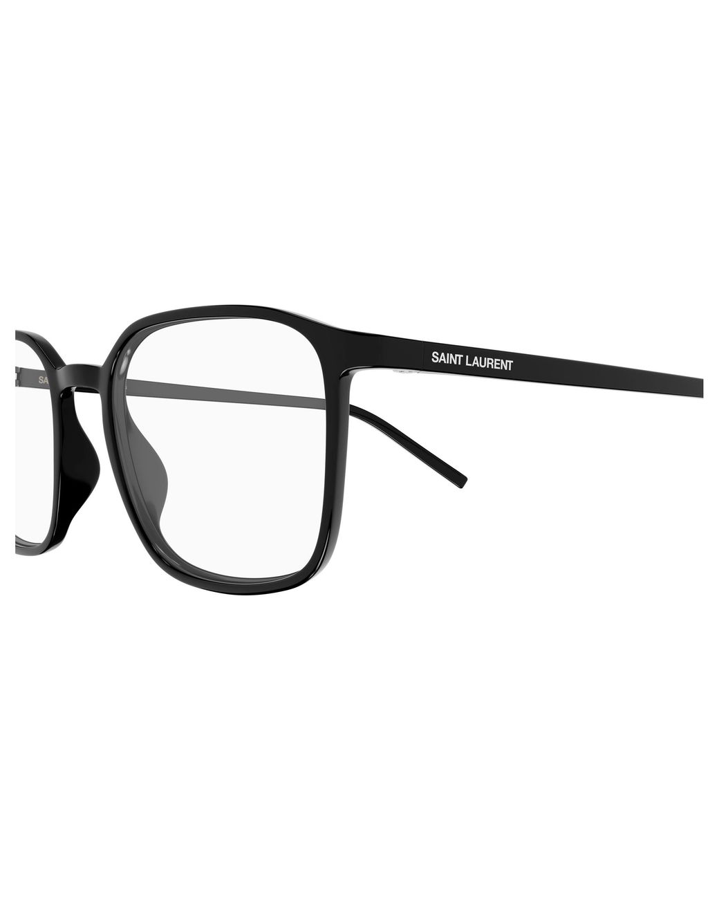 Saint Laurent Black Sl 845 001 Optical Frames Bio-Injected Transparent Squared for men