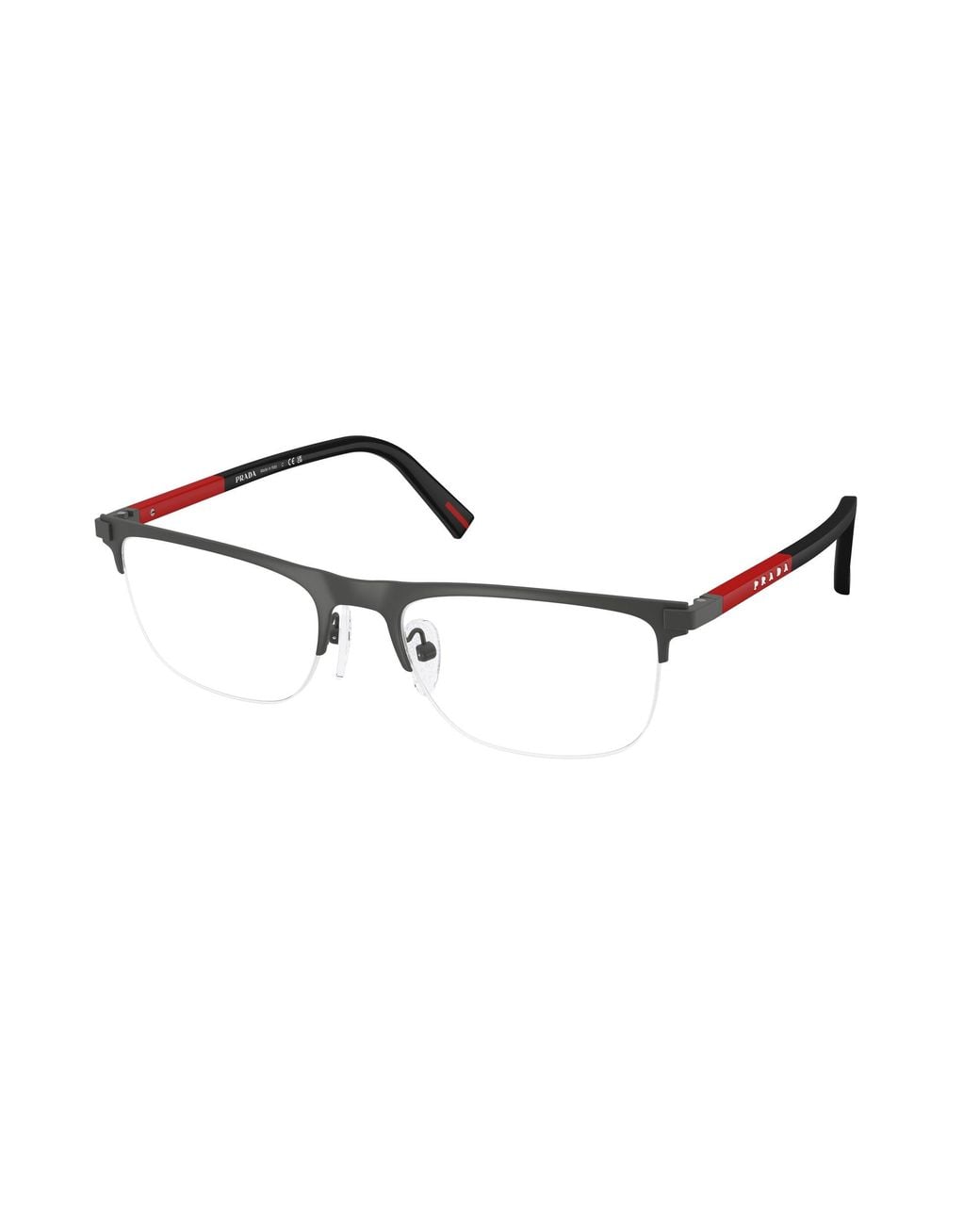 Prada Linea Rossa Black Ps 50Rv 06P1O1 Optical Frames Metal Pillow Normal for men