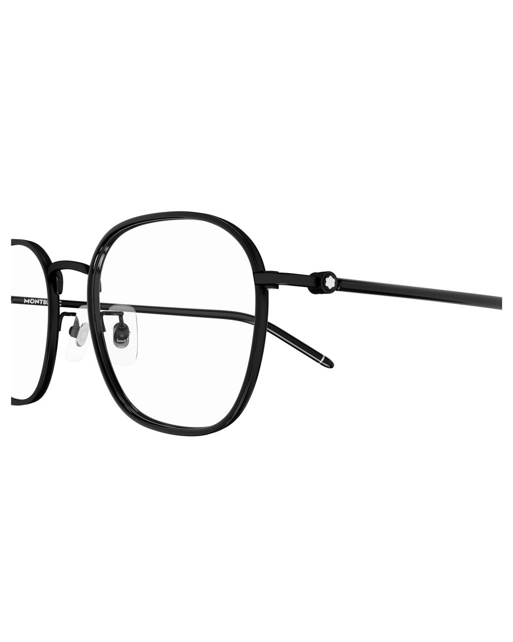 Montblanc Black Mb0368Oa 001 Optical Frames Metal Transparent Squared for men